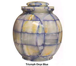 cremation urn - Mosaic Triumph Onyx Blue